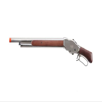 Golden Ball & Eagle 300 FPS 1887 Full Metal Real Wood Lever Action Gas Airsoft Shotgun 1/3 Brust (Silver)