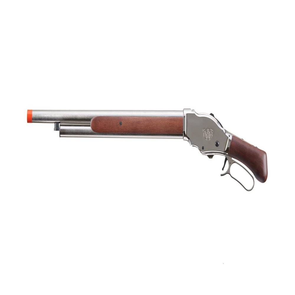 Golden Ball & Eagle 300 FPS 1887 Full Metal Real Wood Lever Action Gas Airsoft Shotgun 1/3 Brust (Silver)