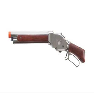 Golden Ball & Eagle 300 FPS 1887 Full Metal Real Wood Lever Action Gas Airsoft Shotgun 1/3 Brust (Silver)