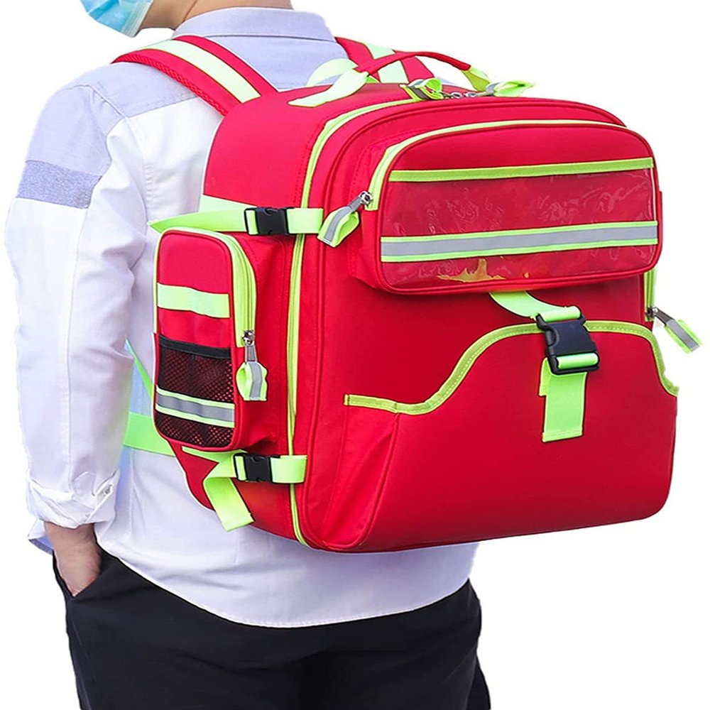 BLOHDI Portable First Aid Kit Bag, Emergency First Aid Backpack First Aid Backpack First Aid Backpack for Camping Hiking Trekking Adventures