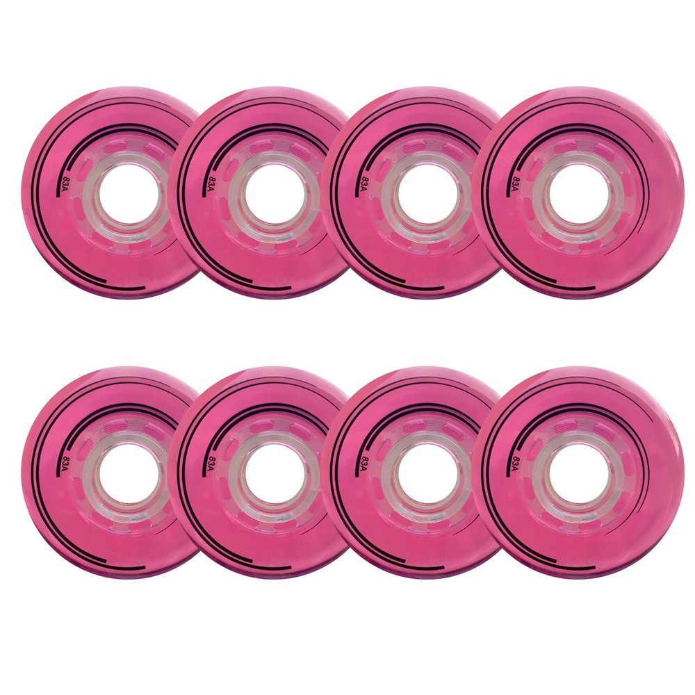 JHKJ 83A 8-Pack Inline Skate Wheels 64mm 68mm 70mm 72mm 76mm 80mm Sizes Skates PU Inline Skate Replacement Wheels,Pink,70mm