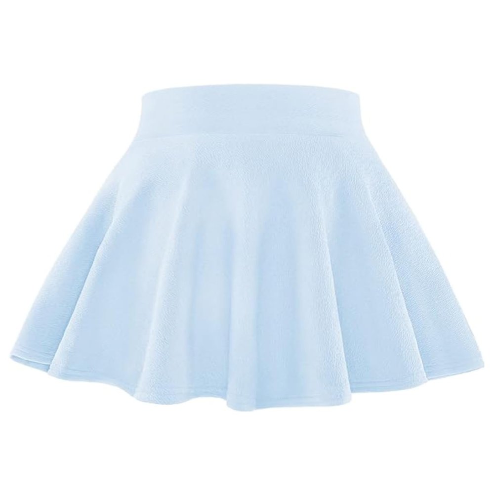 BOOPH Kids Girls Skirt Casual Mini Flare Plain Pleated Skater Uniform Skirts 5-6 Years Light Blue
