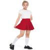 BOOPH Kids Girls Skirt Casual Mini Flare Plain Pleated Skater Uniform Skirts 5-6 Years Red view 2