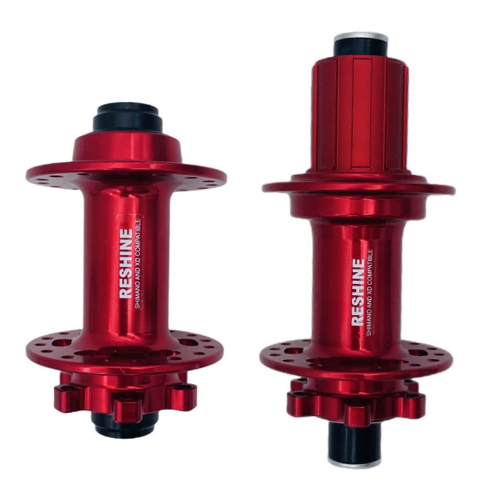 HIMALO MTB Hubs Thru-Axle Boost 32 Holes 28H Hub 6 Bolts Disc Brake Aluminum Alloy Bike Hub Set 15X110mm Front Hub 12X148mm Rear Hub HG Freehub for 8/9/10/11 Speed Cassette (Color : Red, Size : 32H)