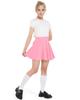BOOPH Kids Girls Skirt Casual Mini Flare Plain Pleated Skater Uniform Skirts 10-11 Years N-Pink view 2