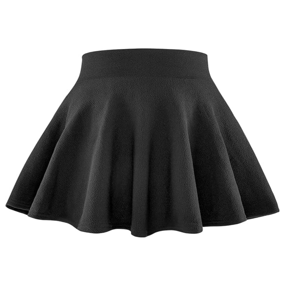BOOPH Kids Girls Skirt Casual Mini Flare Plain Pleated Skater Uniform Skirts 7-8 Years Black