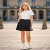 BOOPH Kids Girls Skirt Casual Mini Flare Plain Pleated Skater Uniform Skirts 7-8 Years Black view 3