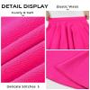 BOOPH Kids Girls Skirt Casual Mini Flare Plain Pleated Skater Uniform Skirts 8-10 Years Rose Red view 4