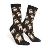 AOYEGO Beige Pug Funny Socks Cute Sad Puppy Bulldog Sit Down Funny Comic Dog Novelty Casual Crew Socks Contrast Color Design for Women Men Gift view 1