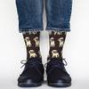 AOYEGO Beige Pug Funny Socks Cute Sad Puppy Bulldog Sit Down Funny Comic Dog Novelty Casual Crew Socks Contrast Color Design for Women Men Gift view 2