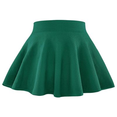 BOOPH Kids Girls Skirt Casual Mini Flare Plain Pleated Skater Uniform Skirts 7-8 Years Green