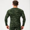Camo Green Men's Compression Shirt Long Sleeve Athletic Workout T-Shirts Top Active Sport Baselayer Undershirt Cool Dry view 4