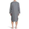 Men's Cotton Nightshirt V Neck Long Sleeve Button Down Nightgown Summer Mid-Length Henley Sleepwear Sleepshirt (Grey,XX-Large) view 3