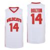 Mens Wildcats High School Jersey,14 Troy Bolton Basketball Jersey,8 Chad Danforth Basketball Jersey/Shirt (Small, 14 Bolton White) view 3