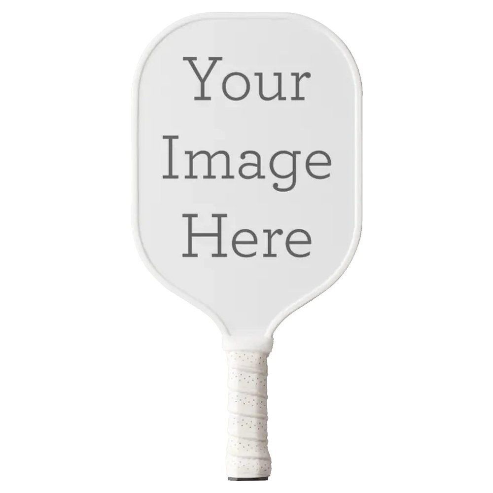 TigerTail Sports Custom Pickleball Paddle  Fiberglass/Carbon Fiber, USA Pickleball Approved, Personalized with Polypropylene Honeycomb Core & Ergonomic Leather Grip (White)