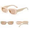 IKANOO Retro Rectangle Sunglasses for Women Men Small Square Frame Trendy Y2K 90s Black Sunglasses (Beige Frame Tea Lens) view 2