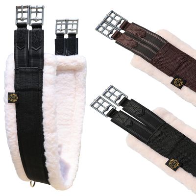 T TEKE Daily English Girths for Horses: Padded with Fleece, Double-Sided Heavy-Duty Elastic and Stainless Steel Buckles (Sizes 38-56")"