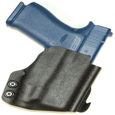 REVKEL Custom Kydex Molded OWB Paddle Holster for Springfield Hellcat Micro Compact w/Streamlight TLR7 SUB in Police Tactical Black. Black Left Hand Draw. Hand Crafted in Texas, USA.