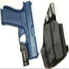 REVKEL Custom Kydex Molded OWB Paddle Holster for Springfield Hellcat Micro Compact w/Streamlight TLR7 SUB in Police Tactical Black. Black Left Hand Draw. Hand Crafted in Texas, USA. view 3