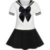 Sunny Fashion Girls Dress Black Sailor School Uniform Big Bow Tie Size 10 view 1