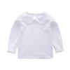 RUKOSU Baby Girl Long Sleeve Blouses Solid Color Doll Collar T-Shirt Toddler Kids Cotton Top Bottom White 5-6T view 1
