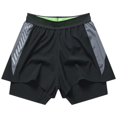 Ouruikia Men's Athletic Shorts Swim Trunk Lightweight Sports Gym Running Shorts Quick Dry Workout Shorts with Compression Liner Black S