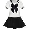 Sunny Fashion Girls Dress Black Sailor School Uniform Big Bow Tie Size 12 view 1