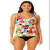 Anne Cole Plus Size Retro Twist Front Underwire Tankini Multi 16W
