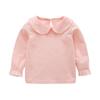 HAOLUKI RUKOSU Baby Girl Long Sleeve Blouses Solid Color Doll Collar T-Shirt Toddler Kids Cotton Top Bottom Pink 5-6T view 1