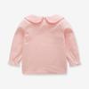 HAOLUKI RUKOSU Baby Girl Long Sleeve Blouses Solid Color Doll Collar T-Shirt Toddler Kids Cotton Top Bottom Pink 5-6T view 2