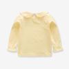 RUKOSU Baby Girl Long Sleeve Blouses Solid Color Doll Collar T-Shirt Toddler Kids Cotton Top Bottom Yellow 18-24 Months view 2