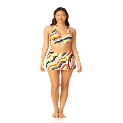Anne Cole Marilyn Banded Halter Top Multi LG