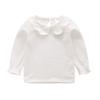 RUKOSU Baby Girl Long Sleeve Blouses Solid Color Doll Collar T-Shirt Toddler Kids Cotton Top Bottom White 5-6T view 1