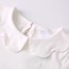 RUKOSU Baby Girl Long Sleeve Blouses Solid Color Doll Collar T-Shirt Toddler Kids Cotton Top Bottom White 5-6T view 3