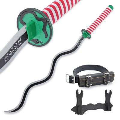 Cold Blade Obanai Sword - 41 inches Anime Katana Replica with Belt and Stand - Obanai Sword with Authentic Design