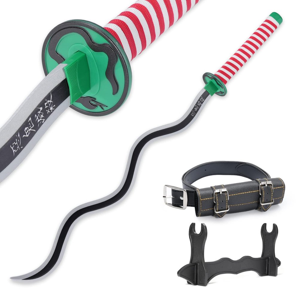Cold Blade Obanai Sword - 41 inches Anime Katana Replica with Belt and Stand - Obanai Sword with Authentic Design