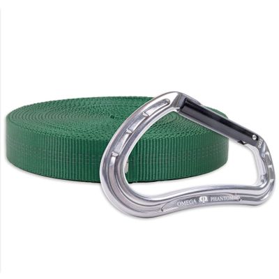 Rock-N-Rescue 25-Foot Webbing and Carabiner Combo | Heavy-Duty, Versatile Rigging Tool for Outdoor Adventures | Expert Construction for Strength & Lasting Durability (Green)