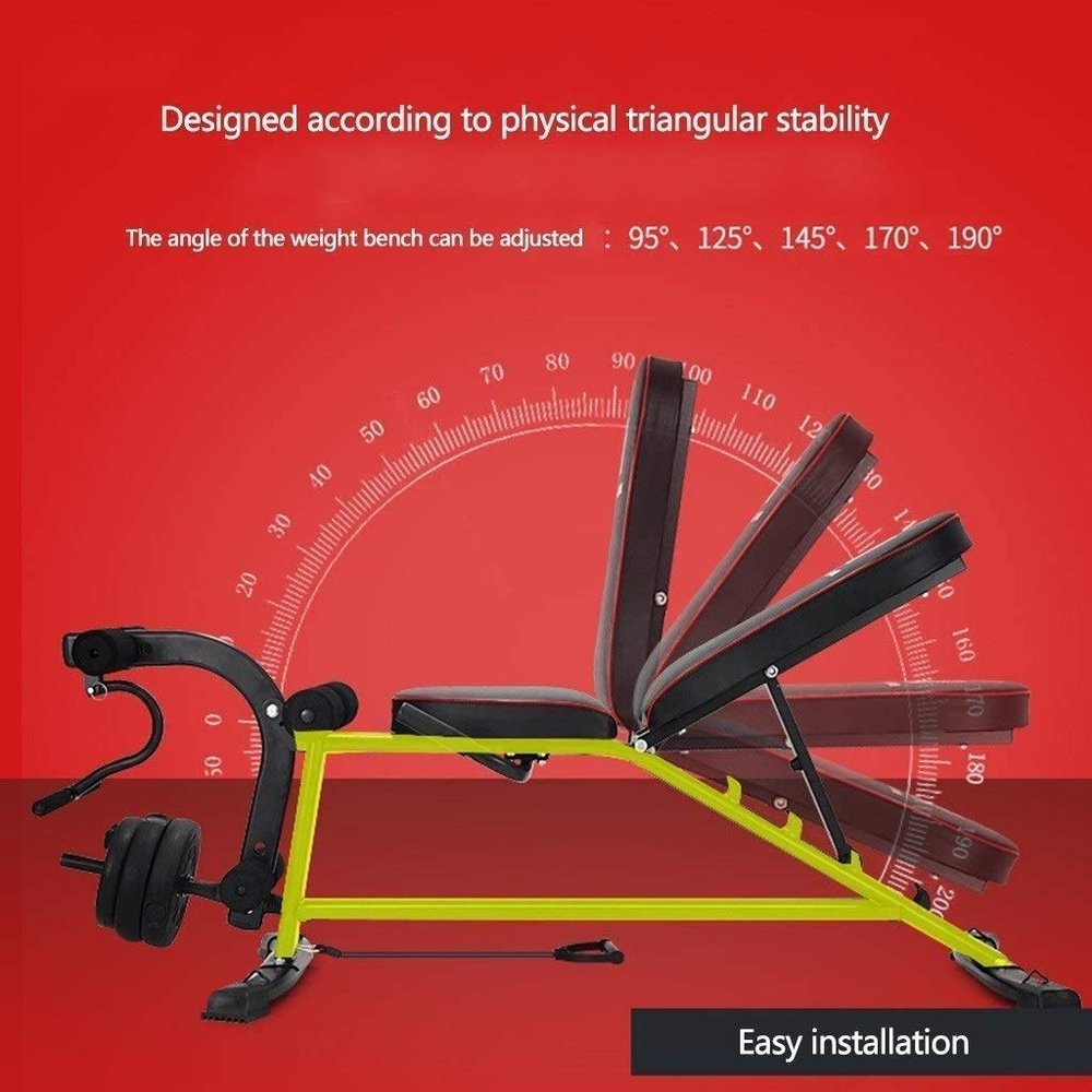 FSunKoFu Adjustable Weight Bench Training Fitness Gym Adjustable Benches Weight Bench Indoor Fitness Equipment Weight Training Equipment Abdominal Training Equipment