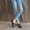 HINDOLA Women's Sparkly Fashion Sneakers Shiny Rhinestone Slip on Flatform Loafers Low Top Bling Casual Walking Shoes B-Black view 2