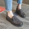 HINDOLA Women's Sparkly Fashion Sneakers Shiny Rhinestone Slip on Flatform Loafers Low Top Bling Casual Walking Shoes B-Black view 3