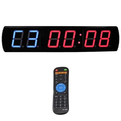 TFECOM 28.7 Inch Digital Wall Clock, EMOM Timer, 4 Inch 6-Digit LED Cycle Timer, 12/24H Display, Up/Dn MM:SS Format, Stopwatch MM:SS, Tabata, FGB