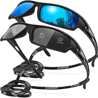 AWGSEE Polarized Sports Sunglasses for Men 100% UV Protection Wrap Around Unbreakable Sun Glasses for Fishing Driving
