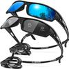 AWGSEE Polarized Sports Sunglasses for Men 100% UV Protection Wrap Around Unbreakable Sun Glasses for Fishing Driving view 1