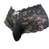 aishani Men's Lingerie Style Underwear - Soft Lace Pouch Briefs Panties,Breathable & Supportive for Everyday Wear,3X-Large Jet-black view 1