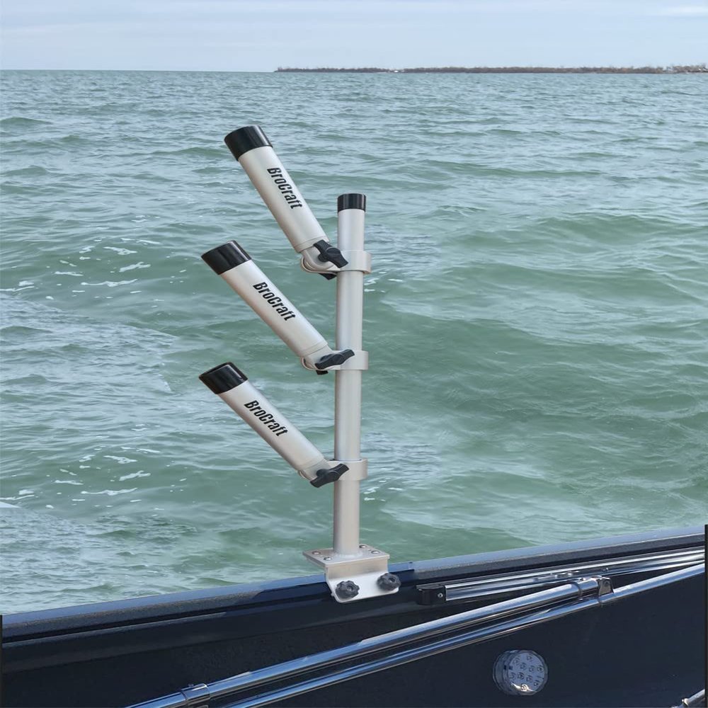Brocraft Aluminum Rod Holder Tree for 45 Degree Gunnel Track System
