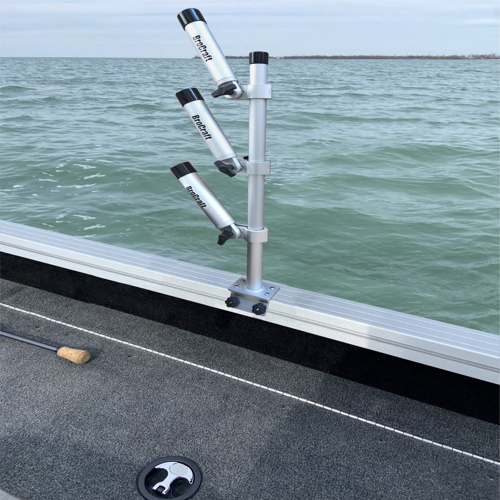 Brocraft Aluminum Rod Holder Tree for 60 Degree Gunnel Track System
