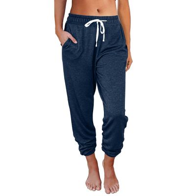 Uillui Cargo Pants Women Bootcut Yoga Workout Cropped Trousers Stretch Waist Athletic Fitness Sweatpants Casual Capri Pants,A03_dark Blue,XX-Large
