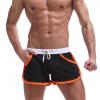 Uillui Mens Bodybuilding Shorts 3 Inch Inseam Drawstring Cotton Sweat Shorts Gym Running Workout Athletic Short with Pockets Orange view 2
