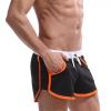 Uillui Mens Bodybuilding Shorts 3 Inch Inseam Drawstring Cotton Sweat Shorts Gym Running Workout Athletic Short with Pockets Orange view 3