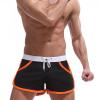 Uillui Mens Bodybuilding Shorts 3 Inch Inseam Drawstring Cotton Sweat Shorts Gym Running Workout Athletic Short with Pockets Orange view 4